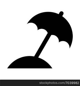 Portable beach umbrella, icon on isolated background