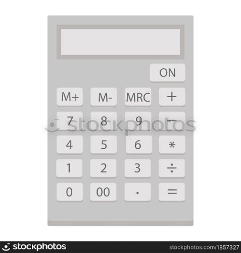 Portable calculator vector flat icon illustration. Computing technology for accounting, budgeting and counting. Electronic abacus for school or study.. Portable calculator vector flat icon illustration.