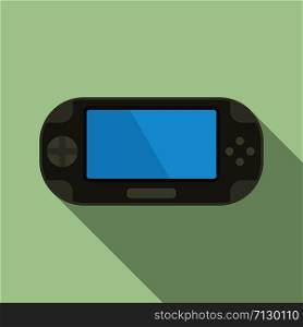 Portable color game console icon. Flat illustration of portable color game console vector icon for web design. Portable color game console icon, flat style