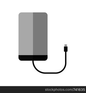 Portable external hard drive disk icon. Flat style. Vector illustration for design.