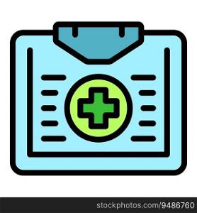 Portable first aid kit icon outline vector. Care help. Health doctor color flat. Portable first aid kit icon vector flat