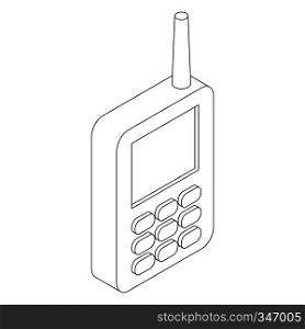 Portable handheld radio icon in isometric 3d style on a white background. Portable handheld radio icon, isometric 3d style