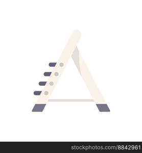 Portable ladder icon flat vector. Wood step. Shadow metal isolated. Portable ladder icon flat vector. Wood step