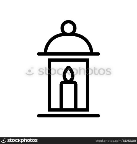 portable lamp with candle light icon vector. portable lamp with candle light sign. isolated contour symbol illustration. portable lamp with candle light icon vector outline illustration