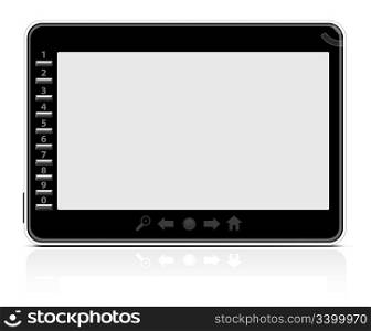 Portable modern e-book reader on white background
