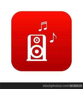 Portable music speacker icon digital red for any design isolated on white vector illustration. Portable music speacker icon digital red