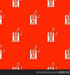 Portable music speacker pattern repeat seamless in orange color for any design. Vector geometric illustration. Portable music speacker pattern seamless