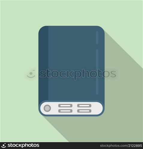 Portable power bank icon flat vector. Phone battery. Mobile powerbank. Portable power bank icon flat vector. Phone battery