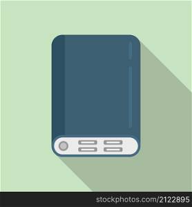 Portable power bank icon flat vector. Phone battery. Mobile powerbank. Portable power bank icon flat vector. Phone battery