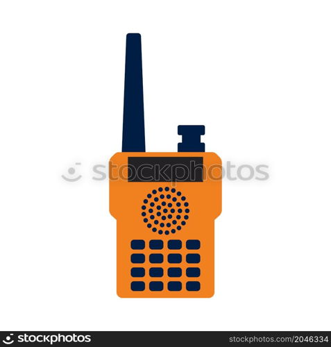 Portable Radio Icon. Flat Color Design. Vector Illustration.