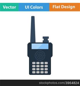 Portable radio icon. Flat design. Vector illustration.