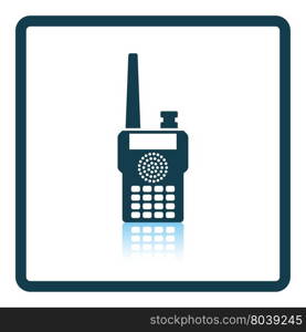 Portable radio icon. Shadow reflection design. Vector illustration.