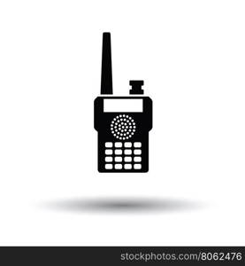 Portable radio icon. White background with shadow design. Vector illustration.