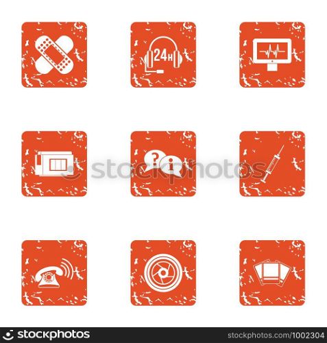 Portable telephone icons set. Grunge set of 9 portable telephone vector icons for web isolated on white background. Portable telephone icons set, grunge style