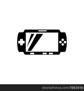 Portable Video Game Console. Flat Vector Icon illustration. Simple black symbol on white background. Portable Video Game Console sign design template for web and mobile UI element. Portable Video Game Console Flat Vector Icon
