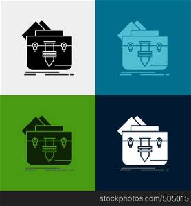 portfolio, Bag, file, folder, briefcase Icon Over Various Background. glyph style design, designed for web and app. Eps 10 vector illustration. Vector EPS10 Abstract Template background
