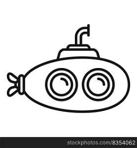 Porthole submarine icon flat vector. Sea ship. Cute marine. Porthole submarine icon flat vector. Sea ship