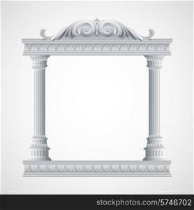 Portico an ancient temple. Colonnade. Vector Illustration EPS 10. Portico an ancient temple. Colonnade. Vector Illustration