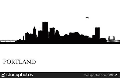 Portland city skyline silhouette background. Vector illustration