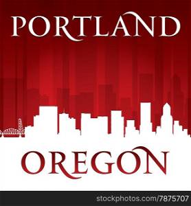 Portland Oregon city skyline silhouette. Vector illustration