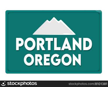 Portland oregon with green background Royalty Free Vector