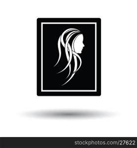 Portrait art icon. White background with shadow design. Vector illustration.