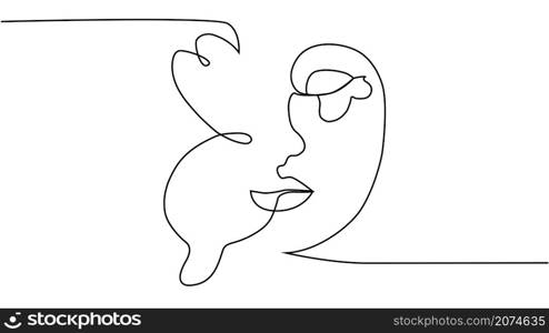 Portrait minimalistic style. Half of the face is female, half of the face is a butterfly wing. Beauty concept. lashes follow contour of butterfly&rsquo;s wing. The woman inside. abstract face with butterfly one line drawing. Portret minimalistic style