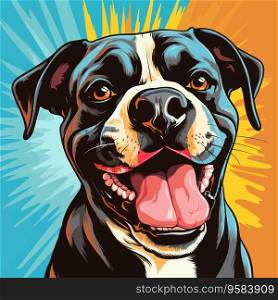Portrait of a happy dog. Vector illustration in pop-art style. Vector illustration.
