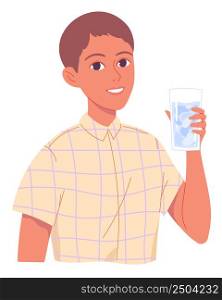 Portrait of boy with glass of water. Portrait of boy with glass of water.