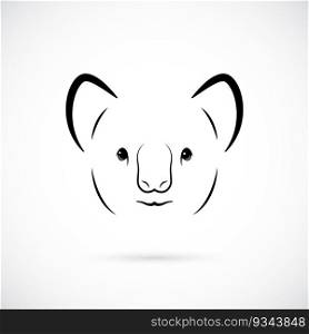 Portrait of cute Koala Bear. Line art animal icon. Vector illustration.