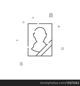 Portrait of the deceased simple vector line icon. Symbol, pictogram, sign isolated on white background. Editable stroke. Adjust line weight.. Portrait of the deceased simple vector line icon. Symbol, pictogram, sign isolated on white background. Editable stroke