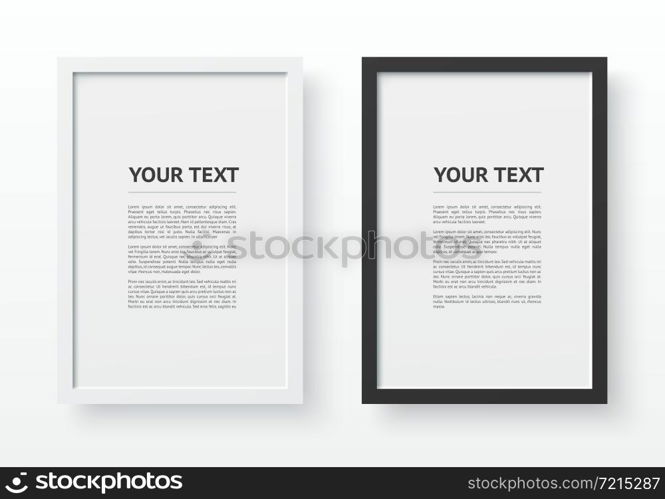 Portrait picture frame for A4 vector illustration isolated