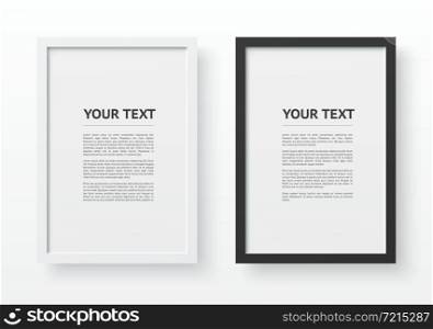 Portrait picture frame for A4 vector illustration isolated