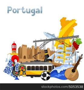 Portugal background design. Portuguese national traditional symbols and objects. Portugal background design. Portuguese national traditional symbols and objects.