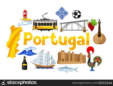 Portugal background design. Portuguese national traditional symbols and objects. Portugal background design. Portuguese national traditional symbols and objects.
