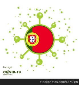 Portugal Coronavius Flag Awareness Background. Stay home, Stay Healthy. Take care of your own health. Pray for Country
