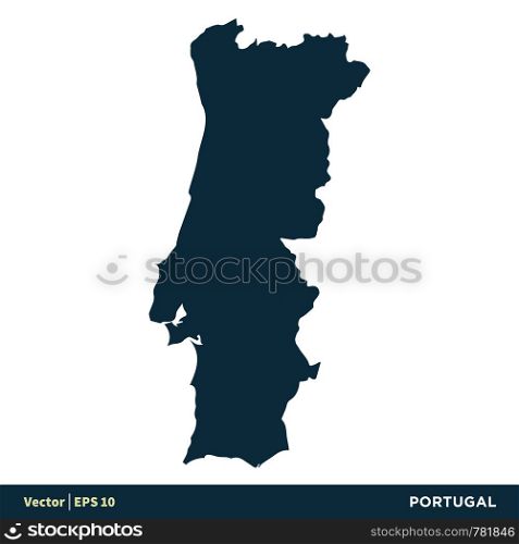 Portugal - Europe Countries Map Vector Icon Template Illustration Design. Vector EPS 10.