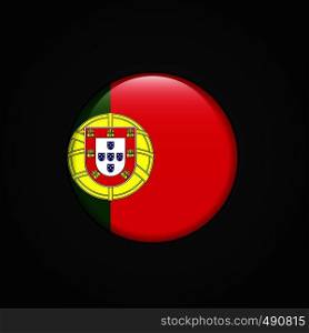 Portugal Flag Circle Button. Vector EPS10 Abstract Template background
