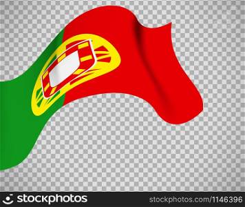 Portugal flag icon on transparent background. Vector illustration. Portugal flag on transparent background