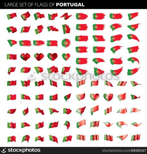 Portugal flag, vector illustration. Portugal flag, vector illustration on a white background. Big set