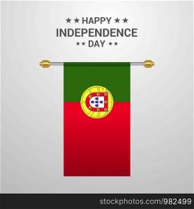 Portugal Independence day hanging flag background