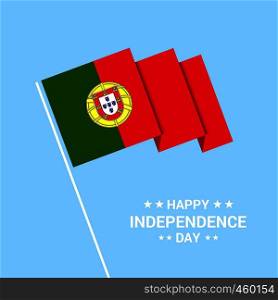 Portugal Independence day typographic design with flag vector