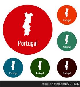 Portugal map in black. Simple illustration of Portugal map vector isolated on white background. Portugal map in black vector simple