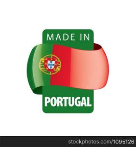 Portugal national flag, vector illustration on a white background. Portugal flag, vector illustration on a white background