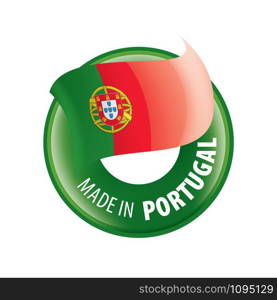 Portugal national flag, vector illustration on a white background. Portugal flag, vector illustration on a white background