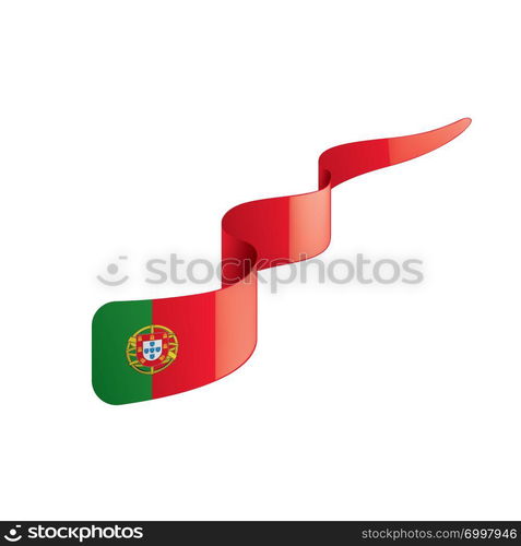 Portugal national flag, vector illustration on a white background. Portugal flag, vector illustration on a white background