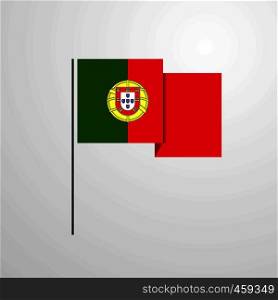 Portugal waving Flag design vector
