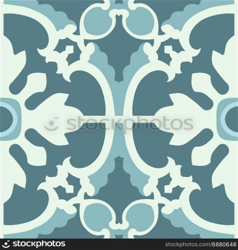 Portuguese tiles pattern. Vintage background. Vector seamless texture. Beautiful colored pattern for design and fashion with decorative elements