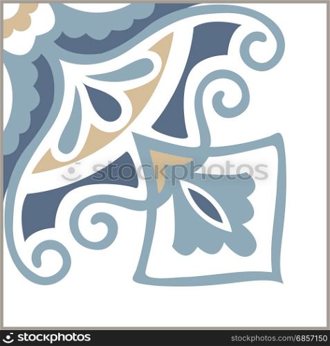Portuguese tiles pattern. Vintage background - Victorian ceramic tile in vector
