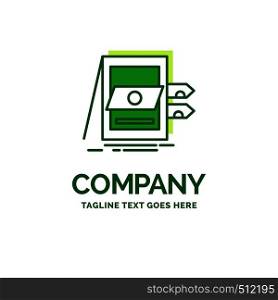 POS, Accounting, Sale, System, Files Flat Business Logo template. Creative Green Brand Name Design.